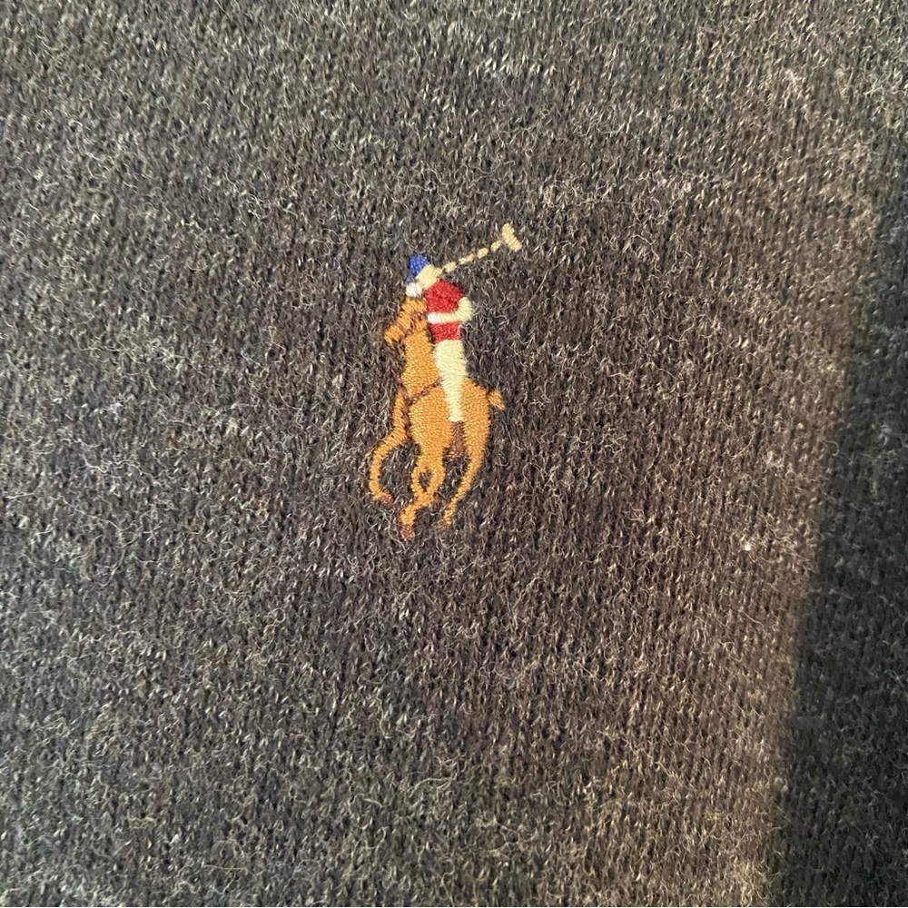 Polo Ralph Lauren Men’s Estate Rib Gray Quarter Zip Pullover Sweater Size Large - Picture 3 of 6